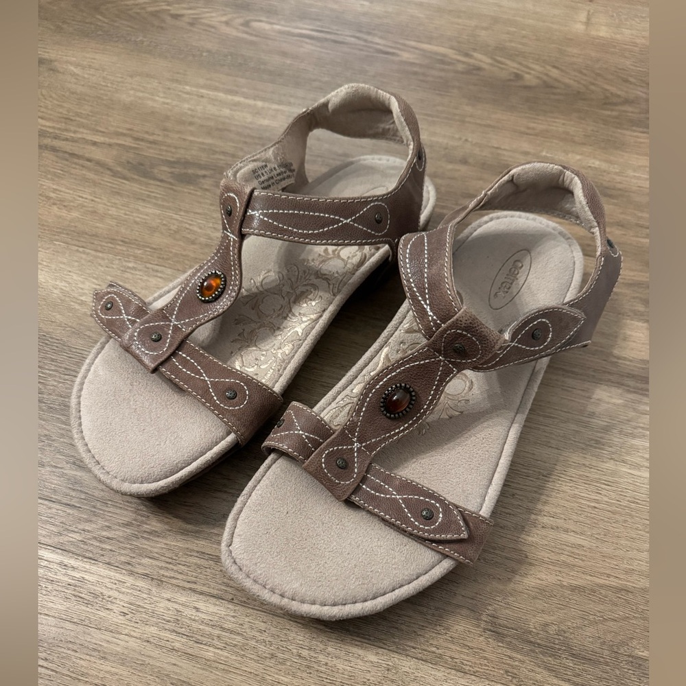 Aetrex Lori Bronze Leather sandals